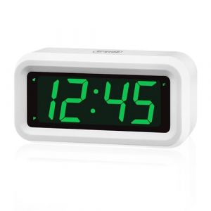 KWANWA Réveil LED pour Enfants, Horloge numérique à LED Verte de luminosité LED réglable,12 heures/24 Heures,sans Fil,Horloge de Bureau,Horloge de Chambre,Horloge de Salle de Bain (EJIA-EU, neuf)