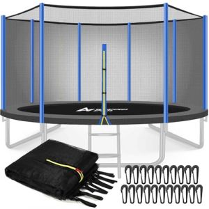 ULTRAPOWER SPORTS Filet de Remplacement pour Trampolines Filet de sécurité pour Trampolines 244/305/366/397/427cm,Bleu-305cm 8 Barres (XinQi_01, neuf)