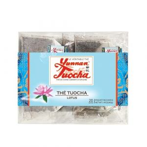 Yunnan Tuocha Zouji - Th&eacute; Tuocha au Lotus &ndash; Apaisant et relaxant - 20 Sachets - 40g - Origine Yunnan Garantie (ZOUJI TUOCHA, neuf)