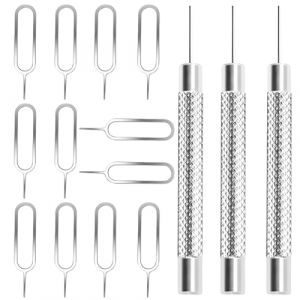 15 Pi&egrave;ces Epingle d'ejection de Carte SIM, Outil de Retrait de Carte SIM, SIM Card Ejector, Plateau de Carte SIM Pin Ejection, pour Ouvrir et &Eacute;jecter la Carte SIM Broche d'&eacute;jection (GloriseGO, neuf)