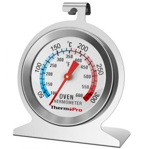 ThermoPro Thermom&egrave;tre de Cuisine au Four, Cadran en Acier Inoxydable 431 Am&eacute;lior&eacute;, Thermom&egrave;tre &agrave; Viande Facile &agrave; Lire Avec verre Tremp&eacute;, Jauge de Temp&eacute;rature de Four &agrave; Pizza Pour la Cuisson (ThermoPro FR, neuf)