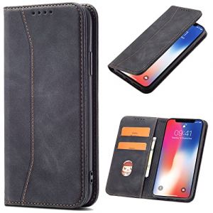 OKZone Coque pour Huawei Y5P, PU Cuir Portefeuille Housse Magn&eacute;tique Flip Pochette &Eacute;tui &agrave; Rabat Case avec Antichoc TPU Housse [Emplacements Cartes] [Fonction Support] (Noir) (OKZone Authorized Store, neuf)