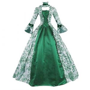 NAFING Robe de soir&eacute;e baroque Marie Antoinette XVIIIe si&egrave;cle Renaissance P&eacute;riode historique Robe bal victorienne Tenue de Soir&eacute;e M&eacute;di&eacute;vale (min-bmao, neuf)