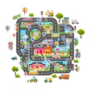 Winhappyhome Road Cars Learn Stickers muraux pour chambre d'enfant D&eacute;coration de jardin d'enfants (Winhappyhome FR, neuf)