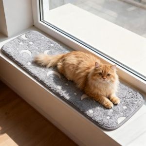 Pet Prime Tapis de couchage pour fen&ecirc;tre pour chat - 89,5 x 28 cm - En mousse - Motif chat (PET PRIME, neuf)