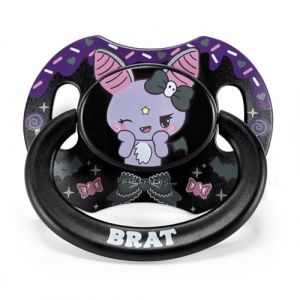LittleForBig Grande tétine imprimée de génération II en taille adulte - Motif Brat Bella - Noir (Littleforbig, neuf)