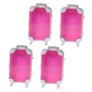 DECOMELODY 4 pi&egrave;ces Mini Valise de Maquillage de Voyage &Eacute;tui Portatif pour Faux Cils avec Int&eacute;rieur Doux et Compartiments Organisateurs Valise Trolley Compacte et Fonctionnelle pour (FINNG, neuf)