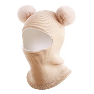 AYPOW Bonnet Cagoule Chaud d'Hiver pour B&eacute;b&eacute; Enfant de 1 &agrave; 6 Ans, Ensemble Chapeau &Eacute;charpe Multifonction Thermique Coupe-Vent pour Filles Gar&ccedil;ons Tout-Petits, Chapeaux Masque Tricot&eacute; Doubl&eacute; en Polaire (lipsd eu, neuf)