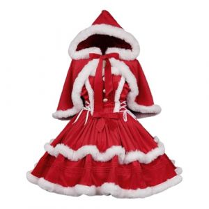 NaLatia Costume D'Elfe De No&euml;l Pour Femme D&eacute;guisement Mere Noel Deguisement Pere Adulte Professionnel Robe M&egrave;re Moto Femmes Robes Manche Longue V&ecirc;tements Nuit Bridal (GUnakd, neuf)