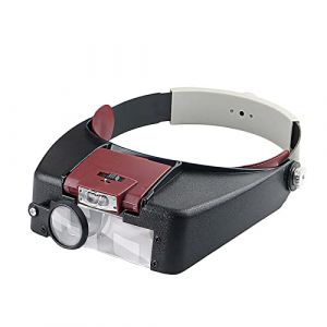 Meichoon Loupe Bandeau avec 2 Lumières LED Loupe Frontale 1,5X 3X 6,5X 8X pour Réparations Lecture Fabrication Bijoux UC25 (Meichoon Direct, neuf)