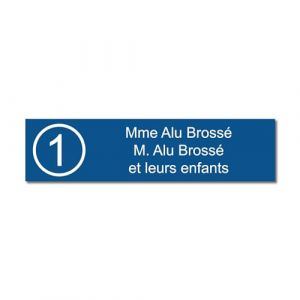 Plaque gravée pour nom et numéro boîte aux lettres autocollante 10x2,5cm personnalisée 1 à 3 lignes Bleu Foncé (my-goodprice, neuf)