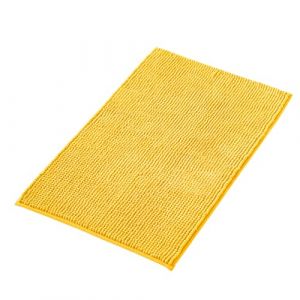 Decomira Tapis de Bain Antidérapant en Chenille | Super Absorbant et Lavable en Machine | pour la Salle de Bain, Douche, Baignoire ou comme Tapis WC | Jaune - 40x60 cm (LIMODI GmbH, neuf)