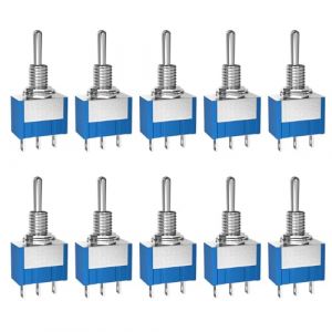 SCOOYUCK 10 Pièces Interrupteur a Bascule, 12V 24V 125V 220V (3-250V) SPDT ON OFF ON 3 Broches Mini Interrupteur à Bascule, Pour les Voitures, les Camions, les Bateaux, les Navires (SCOOYUCK, neuf)