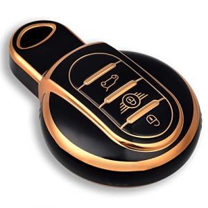 OFFCURVE Etui a Cle Voiture Coque Cl&eacute;, &Eacute;tui &agrave; Cl&eacute;s Couvre Clef Cache Clef 3/4 Boutons Apte &agrave; BMW Mini Cooper S D SD One F54 F55 F56 F57 F60 R55 R56 R57 R58 R59 Cabrio Clubman Countryman Hatch Works (OFF CURVE EUR, neuf)