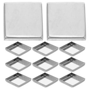 DECHOUS Godets Carr&eacute;s Vides en M&eacute;tal 20 Pcs 26X26X5 MM pour Palettes de Maquillage Rechargeables Recharges Fards &agrave; Paupi&egrave;res et Blush DIY Bo&icirc;te de Rangement Cosm&eacute;tique Portable (Delicious.C, neuf)