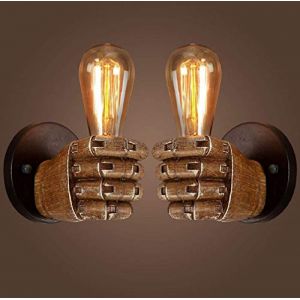 YNXing Applique murale poing antique qui illumine la lampe murale industrielle vintage E27 Edison Base pour Couloir-Faisse-Cuisine-Chambre-Restaurant Caf&eacute; (SunSign, neuf)