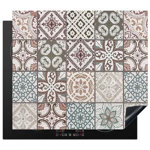 KitchenYeah© Protege Plaque Tapis Pour Induction 58x51 cm Décoration Cuisine Protection Vitrocéramique Pour Cuisiniere Mosaïque - Marron - Motif - Carreau - 58x51 cm (KitchenYeah, neuf)