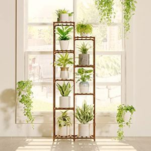 Bamworld Support d'angle pour plantes d'int&eacute;rieur et d'ext&eacute;rieur, pour salon, balcon et jardin, 157,5 cm de haut (Bamworld, neuf)