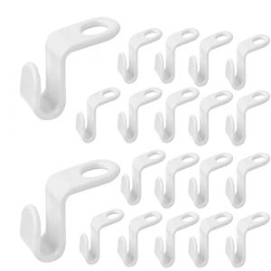 JCKD 20 pcs Crochet Cintre Gain de Place, empil&eacute;s connecteur de Cintre Crochets, Plastique Connexion ceintres, Crochets de Suspension en Cascade, pour Penderie &Eacute;conomie D'espace (Blanc) (WEIJIA STORE, neuf)
