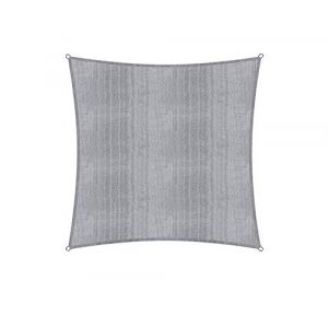 Lumaland Sunsail carré 3 x 3 mètres | Protection Solaire résistante aux intempéries avec Cordes de Fixation | Terrasse, Jardin et Balcon, Toile à Voile HDPE, Protection UV [Gris Clair] (DS e-Sales GmbH, neuf)