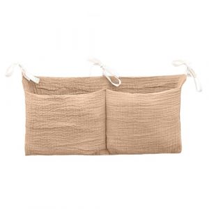 HJDJBD Organisateur de lit de bébé, lit de bébé, organiseur d'angle de lit, commode à langer, sac de rangement pour couches, sac de jouets, panier à couches kaki, à suspendre à la crèche ou à la table (ShuHuiXingYao, neuf)