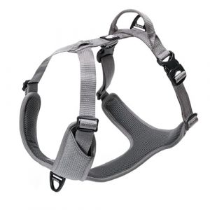 Harnais pour Chien Réglable Réfléchissant sans Traction Gilet Durable pour Animaux de Compagnie Voyage en Voiture Extérieur TLH6071(Gris,L) (Truelove Pet Garment and Shoes Co.Ltd., neuf)