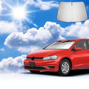 Coleya Pare-Soleil Auto Compatible avec 2013-2019 VW Golf 7 7.5/ Seat Leon MK3/ Seat Leon Cupra 5F, Couverture pour Pare-Brise Avant, Protection Solaire, Pliable, Bloque Rayons UV (Coleya, neuf)