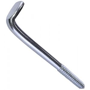 AERZETIX - C56956 - Lot de 10 - Vis &agrave; bois filet&eacute; &Oslash;10x140 mm - crochet en forme de L - gond &agrave; visser piton equerre - en acier-zingu&eacute; m&eacute;tal - bricolage r&eacute;novation (Tuning, neuf)