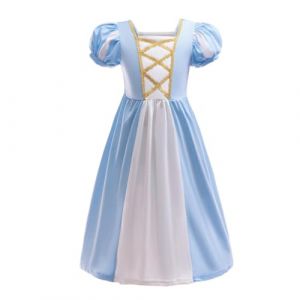 Lito Angels Deguisement Robe Princesse Cendrillon pour Enfant Fille Taille 7-8 ans, Bleu (Lito Angels FR, neuf)