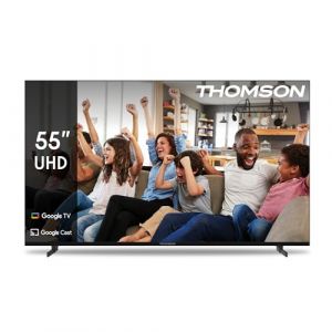 Thomson 55 Pouces (139cm) 4K Ultra HD Smart Google TV, Wi-FI,Dolby Audio, HDR10, Bluetooth 5.1, Triple-Tuner (C&acirc;ble/Satellite/Antenne), HDMI, CI+, A+ Panneau - 55UG4S14 (Doctor Brandt, neuf)