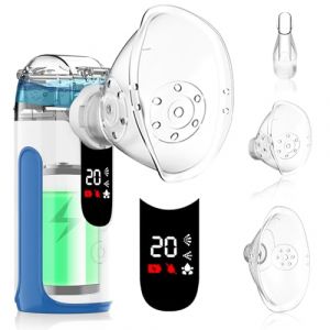 Nebulisateur Medical Portable Rechargeable - LIFOCI Aerosol Medical pour Adultes et Enfants, Inhalateur Electrique avec Contrôle Manuel Économiseur de Médicament, Batterie 1200mAh, 3 Modes (Bleu) (PEWOS LIMITED, neuf)