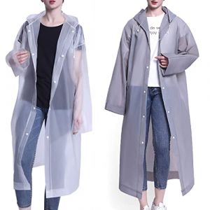 MCOLAFU Poncho Pluie, 2 Pièces Poncho Impermeable, RéUtilisable Poncho EVA Pluie Femme et Homme, Anti-Pluie Ponchos Pluie à Capuche Respirant Cape De Pluie pour Adulte pour Camping et Randonnées (Cai-Dan, neuf)