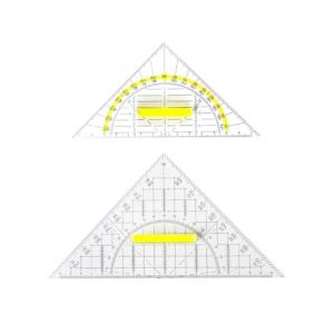 VYNZOR &Eacute;querre G&eacute;om&eacute;trique 2 pi&egrave;ces, flexible et avec poign&eacute;e, Rapporteur Int&eacute;gr&eacute;, &Eacute;querre Plastique Incassable pour &Eacute;cole et G&eacute;om&eacute;trie, Transparent, sous &Eacute;tui Plastique Souple (petit et grand) (Shophaomall Store, neuf)