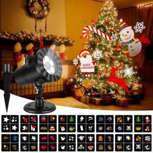 Projecteur Noel Exterieur, Lumi&egrave;res de Projecteur de No&euml;l avec 16 Diapositives &agrave; Motif HD, Proje/cteur de No&euml;l &Eacute;tanche IP65 pour F&ecirc;te de Vacances, Halloween, D&eacute;corations Int&eacute;rieures Et Ext&eacute;rieures (Hengtong-US, neuf)