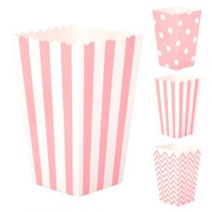JOYSKY 26 Pi&egrave;ces Pop-Corn Bo&icirc;tes Rose Popcorn Box Pot Pop corn Sacs Popcorn &agrave; Rayures Bo&icirc;te Rose Pour Cin&eacute;ma Collations de F&ecirc;te Bonbons Sacs Cadeaux de No&euml;l Anniversaire, Bo&icirc;tes &agrave; Bonbons (MiYing-EC, neuf)