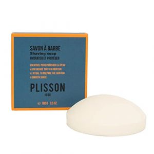 Plisson - Savon &agrave; Barbe Traditionnel - Base 100% Naturelle, Sans Dioxyde de Titane - Mousse &agrave; Raser, Parfum C&egrave;dre et Santal - Fabrication Fran&ccedil;aise - 100 gr (Brossier1808, neuf)