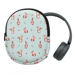 kwmobile Housse Compatible avec Sony WH-CH520 / WH-CH510 / MDR-ZX110 &eacute;tui - Housse de Protection Souple en n&eacute;opr&egrave;ne pour Casque Audio 21,5 x 16 cm - Blanc-Marron-Vert Gris (SX-Commerce, neuf)