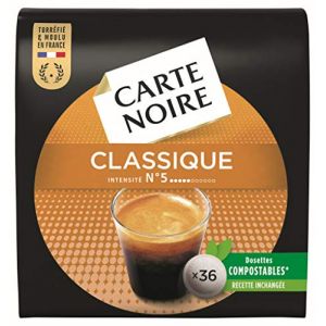 Carte Noire, Classique N&deg;5, Caf&eacute; en Dosettes Compostables, 360 Capsules Compatibles avec les Machines &agrave; Caf&eacute; Senseo, Notes Profonds et Suaves, 100% Arabica, Intensit&eacute; 5, 10 Paquets de 36 Dosettes (PENNGUIN-FR, neuf)