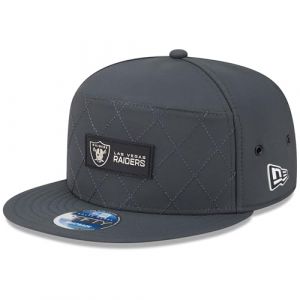 New Era Casquette snapback 9FIFTY pour homme anthracite Las Vegas Raiders 2025 Sideline par temps froid (Complex, neuf)