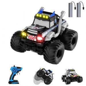 Voiture Télécommandée Tout Terrain Amphibie，2.4GHz Voiture Télécommandée Enfant, 4x4 télécommandée tout terrain, Monstertruck RC avec 360° Drift, Jouet Cadeau pour Garçon Fille 6 ans et plus (Bleu) (Nitigo, neuf)