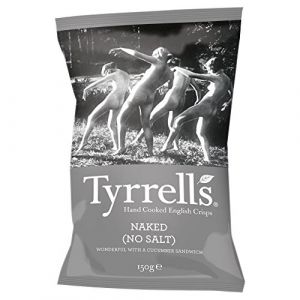 Tyrrells main cuit Anglais chips - Nu sans sel (150g) - Paquet de 6 (The Marvellous Group, neuf)