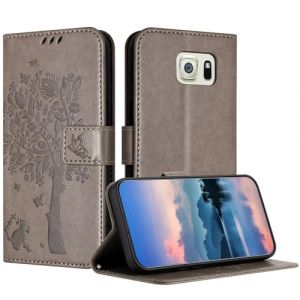 JayModCase Coque pour Samsung Galaxy S6 Edge Plus / S6 Edge+, Coque Portefeuille Housse Cuir avec Porte Cartes et b&eacute;quille Fermeture magn&eacute;tique &Eacute;tui pour Samsung S6 Edge Plus - Gris (HXM STORE - EU, neuf)