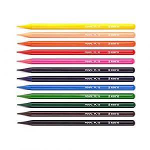ESENG&reg; Set de crayons de couleur &agrave; mine solide PEARL PL-12, set de crayons de dessin 12 couleurs, pour livre de coloriage, pour tout niveau d'artiste, du d&eacute;butant au professionnel. (ESENG, neuf)