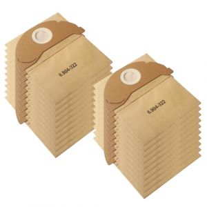 20 sacs d'aspirateurs pour Kärcher WD2 WD2 Premium MV2 WD 2.200 à WD 2.550 A2004 A2054 A2099, pour Kärcher 6.904-322.0 Sacs de papier à vide à vide, sacs à collection de poussière à haute efficacité (MENOW EXPRESS S.R.L., neuf)