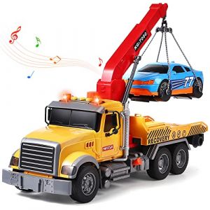 Tacobear Camion Dépanneuse Jouet Enfant Grand Camion Jouet 1:16 Transporteur Véhicule avec Voiture de Course Lumière et Son Fonction Jouet de Véhicules Cadeau pour Enfants Garçons 3 4 5 6 Ans (Tacobear EU, neuf)