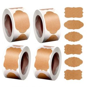Wanfoou Autocollants en Papier Kraft, Paquet de 1000 Étiquettes Autocollantes, Étiquettes de Confiture Kraft Autocollants pour étiqueter Les Pots, Étiquettes Autocollants pour Bouteilles de Confiture (Wanfoou-EU, neuf)