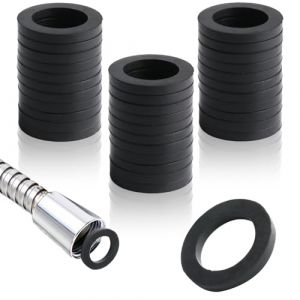 40 Pièces Rondelle de Tuyau Douche, 1/2 Pouces Rondelle de Joint en Caoutchouc, Rondelles en Caoutchouc pour Tuyau de Douche, Joint Pomme de Douche, Joint Torique d'Étanchéité pour Plomberie (XinJiHuiKeJi, neuf)