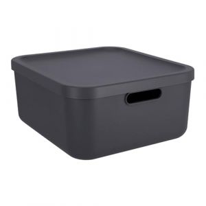 Rotho Boîte de rangement 20 l Albula anthracite avec couvercle (coseon-de, neuf)