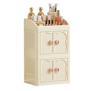 Organisateur Maquillage Pour Coiffeuse - Rangement Cosmétique Organisé | Support Empilable 3 Niveaux Pour Parfums Et Soins À Poser Sur Bureau Coin Maison Chambre Salle De Bains (rundli, neuf)