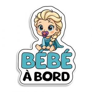 Bebe a bord voiture, Bébé Princesse à Bord, Sticker bebe a bord Résistants aux UV et Waterproof, Autocollant Facile à Appliquer, Autocollant pour Voiture (Albastov, neuf)